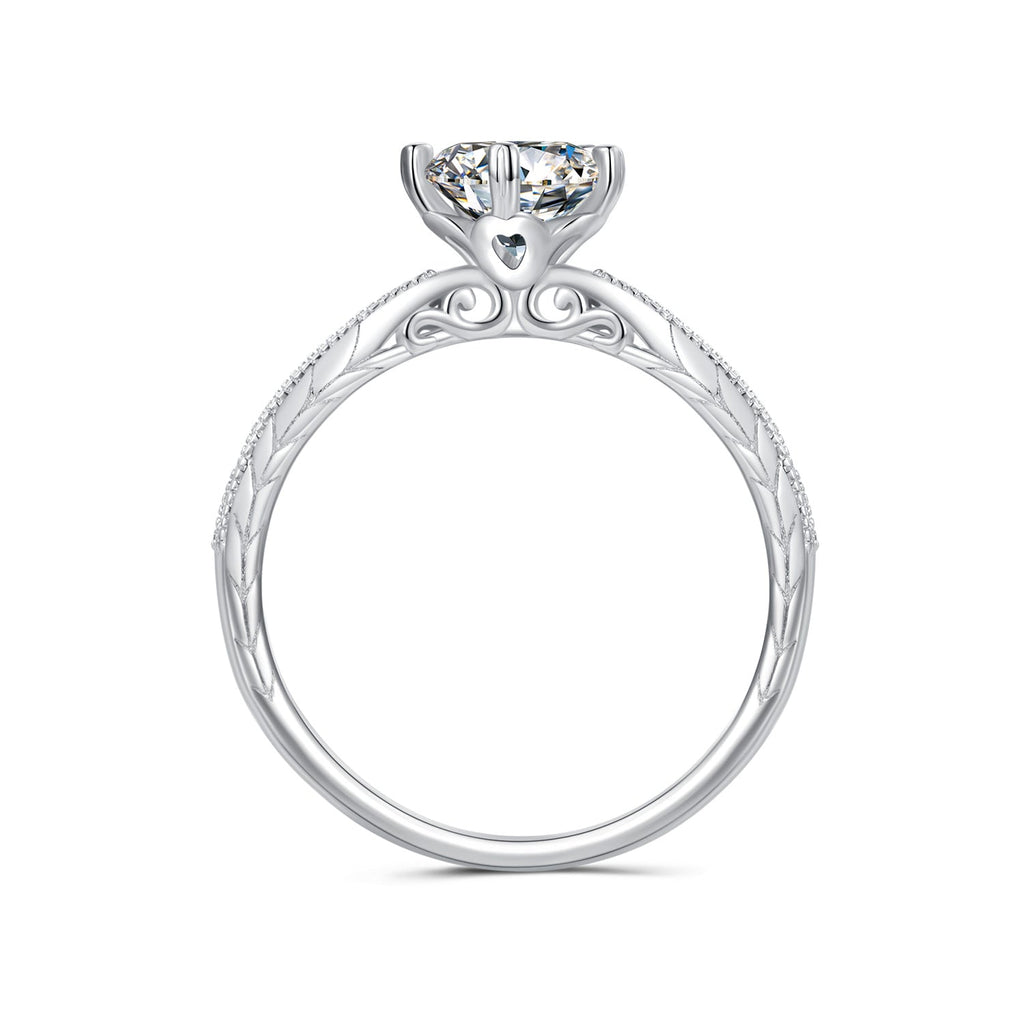 925 Sterling Silver Moissanite 0.8ct Ring Size 6 for Women