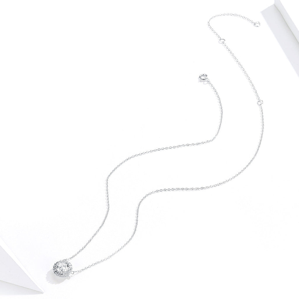 925 Sterling Silver Plated Platinum 49cm Pavé Setting CZ Necklace for Women
