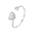 925 Sterling Silver Ring with Pavé Setting and White Shell