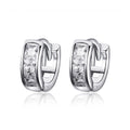 925 Sterling Silver Plated Platinum Pavé Setting CZ Earrings