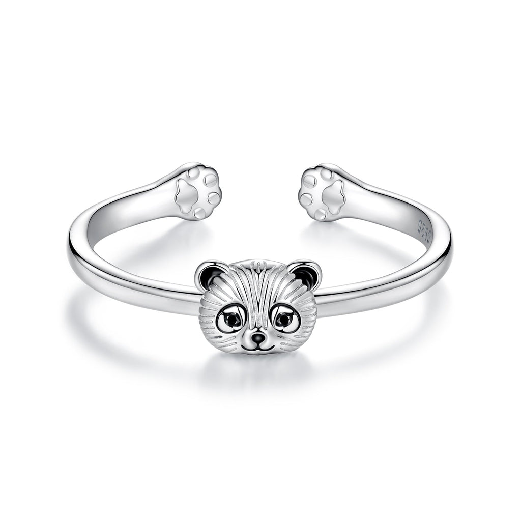 925 Sterling Silver White Gold Plated Enamel Ring for Women