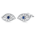 925 Sterling Silver White Gold Plated Synthetic Spinel 0.5x0.9cm Earrings for Women