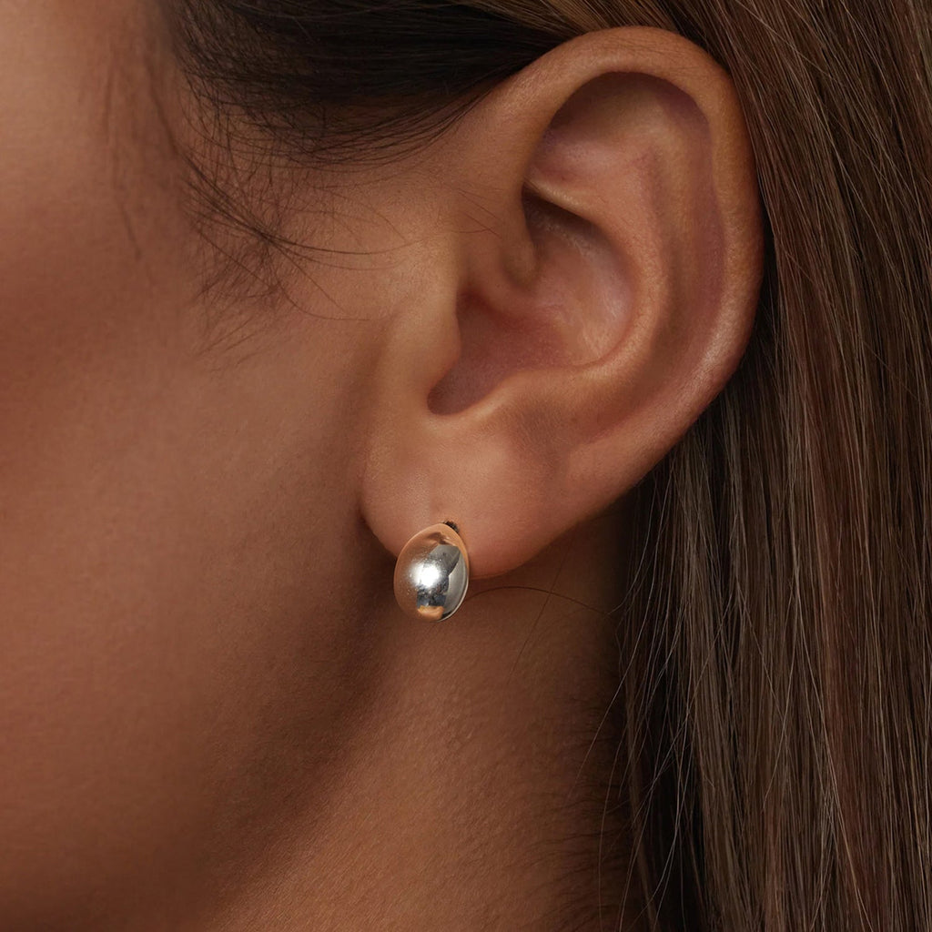 925 Sterling Silver Earrings 10x7mm with Oxidized Silver for Women