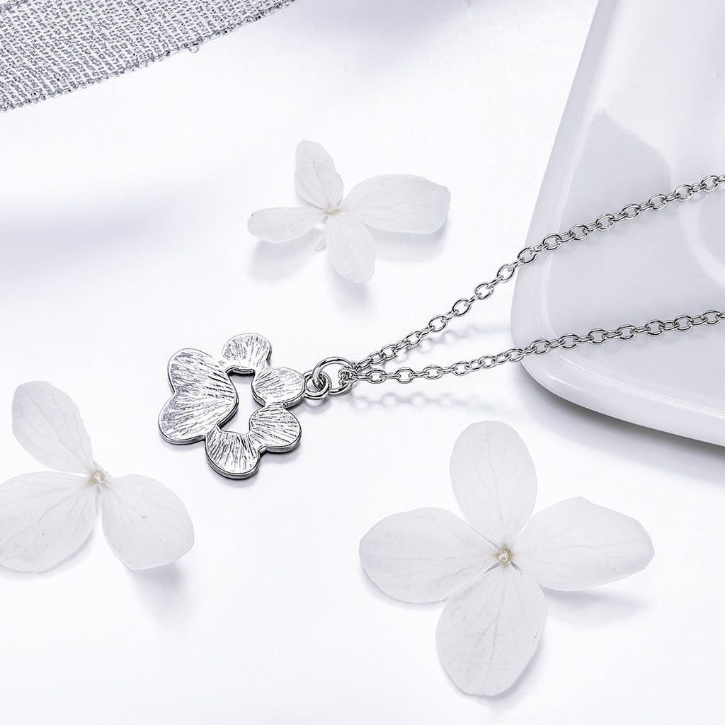 925 Sterling Silver Necklace with SCN Pendant 1.5x1.4cm for Women