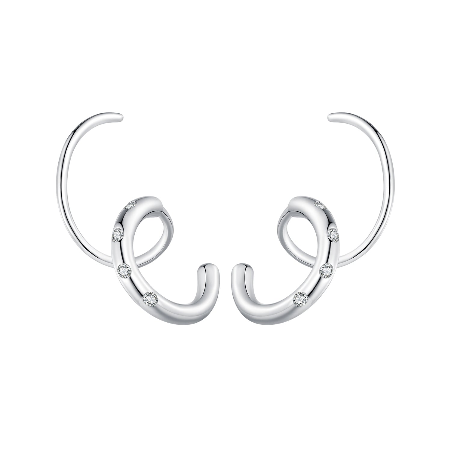 925 Sterling Silver CZ Pavé Earrings for Women