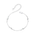 925 Sterling Silver Pave Setting CZ Bracelet with White Gold Plating