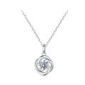 925 Sterling Silver 0.5 Carat Moissanite Necklace with White Gold Plating for Women