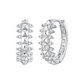 925 Sterling Silver White Gold Plated 1.6cm Pavé CZ Hoop Earrings for Women