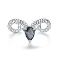 925 Sterling Silver Ring with Transparent Glass - Stylish E | 0.2cm Width for Women