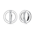 925 Sterling Silver Earrings - Oxidized Silver Finish, 1.3cm for Women