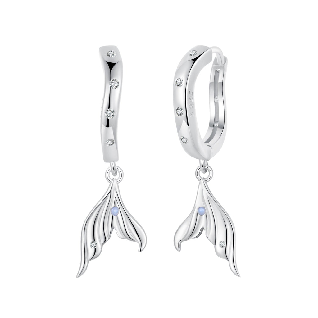 925 Sterling Silver Earrings with Nano Opal Stone and CZ in White Gold Finish