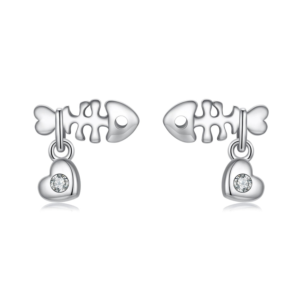 925 Sterling Silver Earrings with Pavé Setting CZ in Oxidized Silver