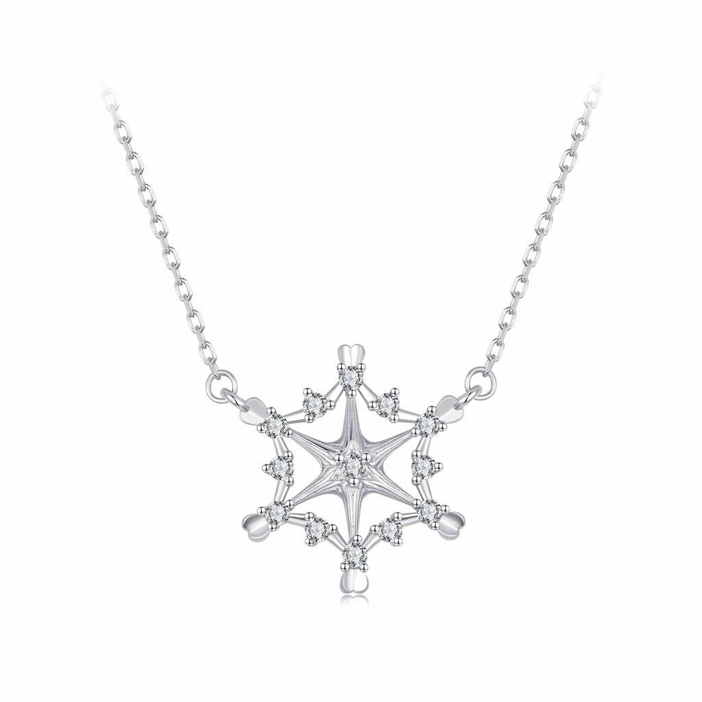 925 Sterling Silver White Gold Plated 1.8x1.9cm CZ Pendant Necklace for Women