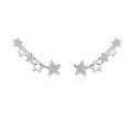 925 Sterling Silver Earrings with Plated Platinum and Pavé Setting CZ