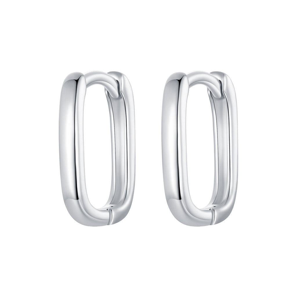 925 Sterling Silver Earrings 10*2mm with White Gold Plating for Women