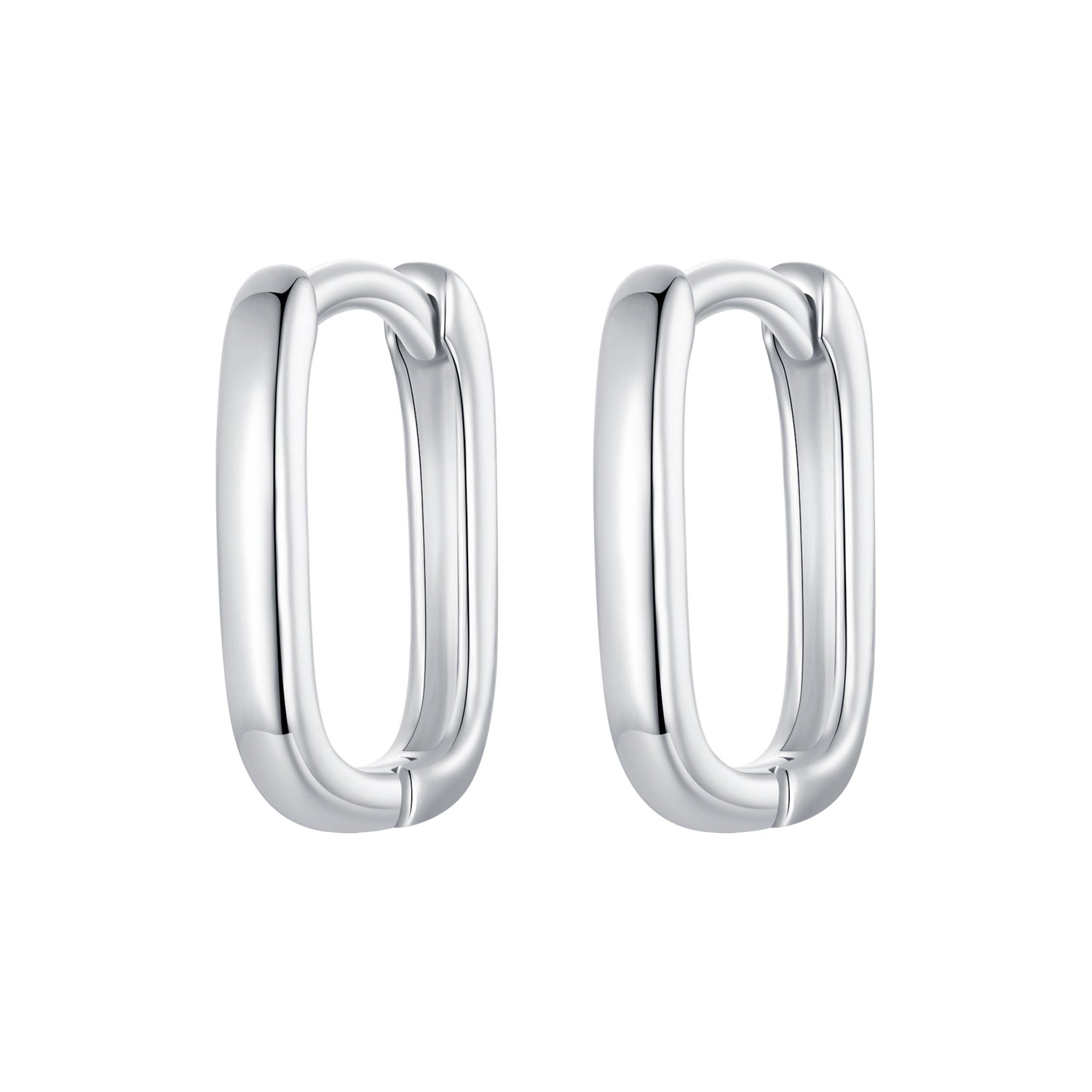 925 Sterling Silver Earrings 10*2mm with White Gold Plating for Women