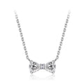 925 Sterling Silver Adjustable White Gold Plated CZ Pendant Necklace for Women