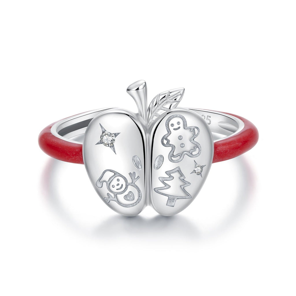 925 Sterling Silver Enamel Pavé CZ Ring for Women Size 1.3 cm