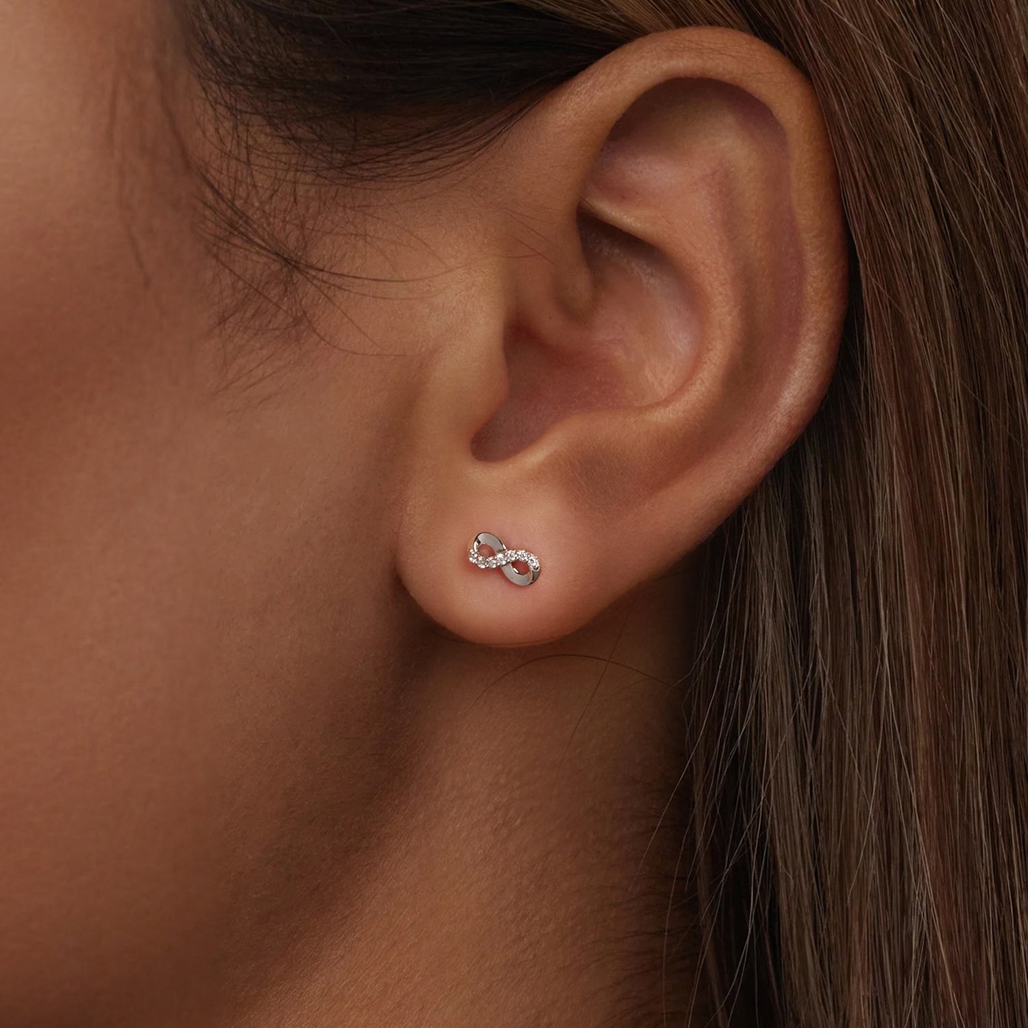 925 Sterling Silver & Moissanite Earrings 0.005ct for Women