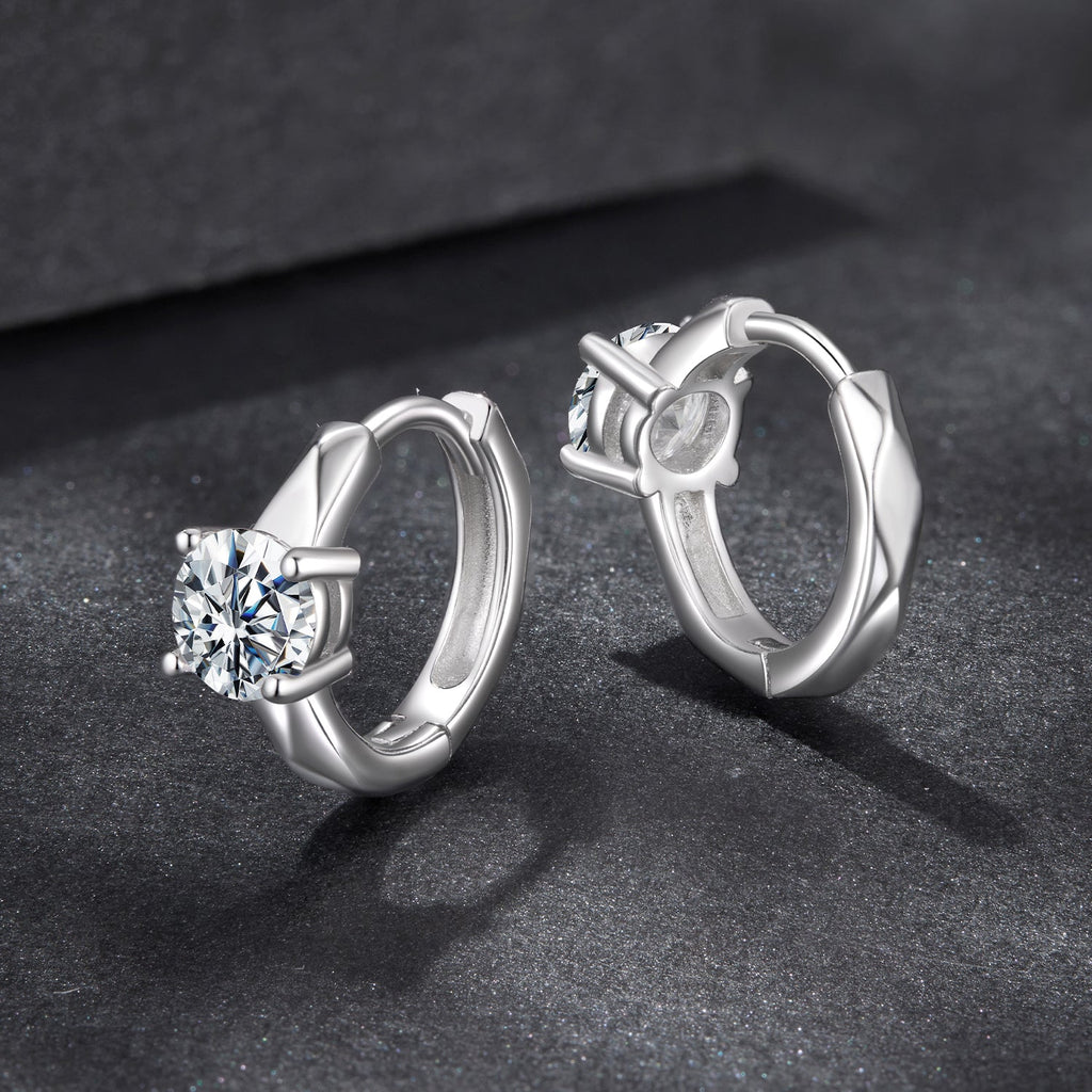 925 Sterling Silver Moissanite 0.50 Carat Earrings for Women