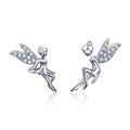 925 Sterling Silver Stud Earrings with CZ, 1.2 x 1.5cm & 1.5 x 0.9cm, Women