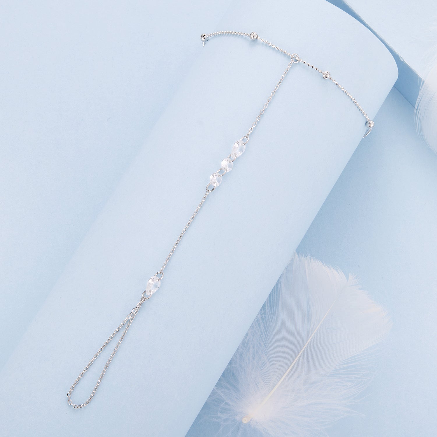 925 Sterling Silver White Gold Plated Bracelet with Pavé Setting CZ for Women