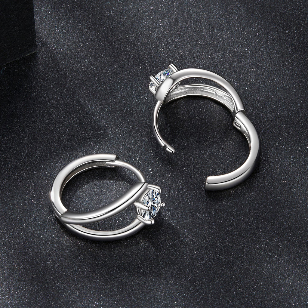 925 Sterling Silver 0.40 Carat Moissanite Earrings for Women