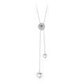 925 Sterling Silver 5mm Moissanite Necklace with Pavé Setting in White Gold, 450mm Length for Women