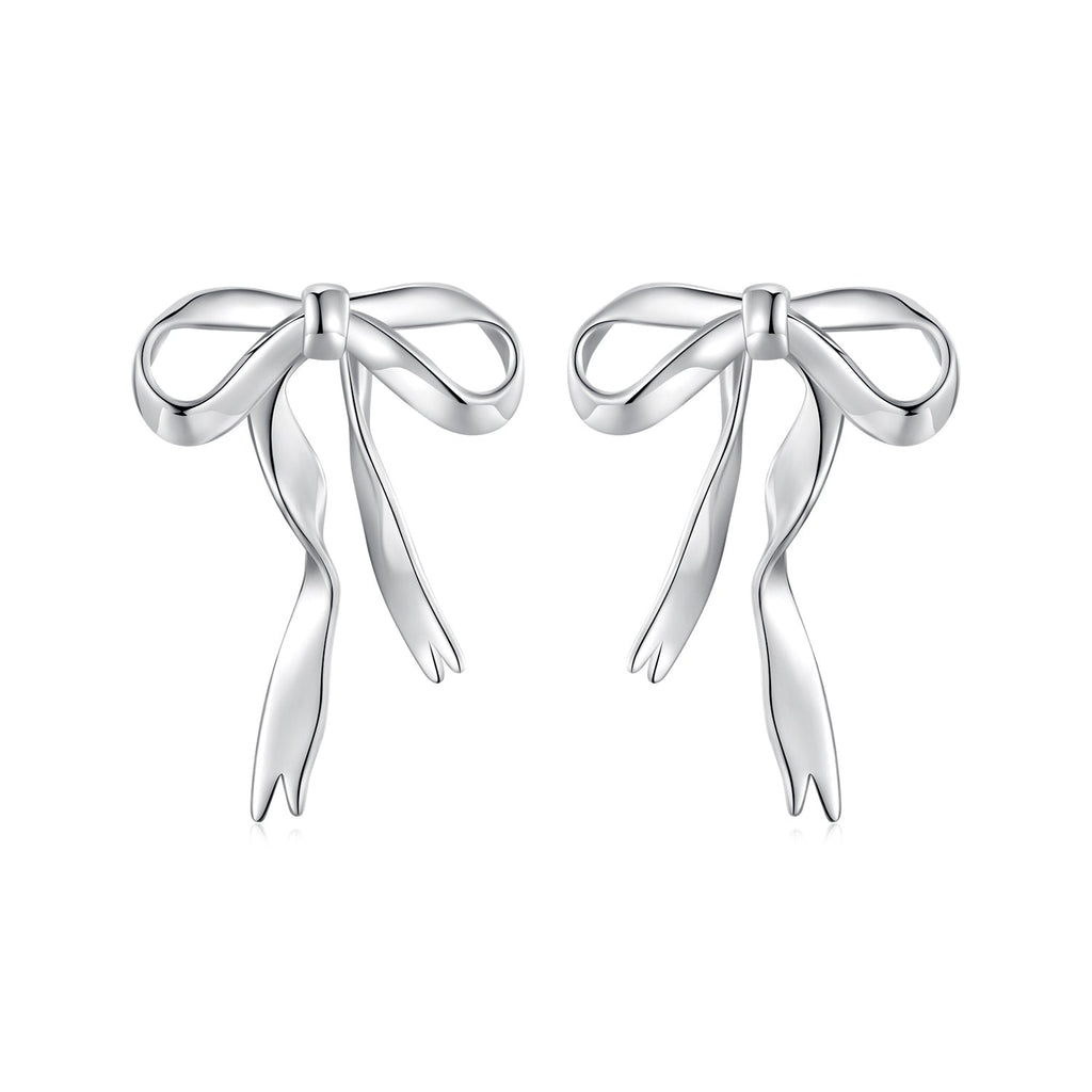 925 Sterling Silver Earrings with White Gold Plating - 1.8x1.3cm for Women