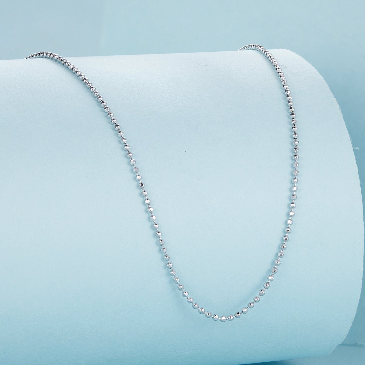 925 Sterling Silver Plated Platinum Necklace 400+50mm for Women