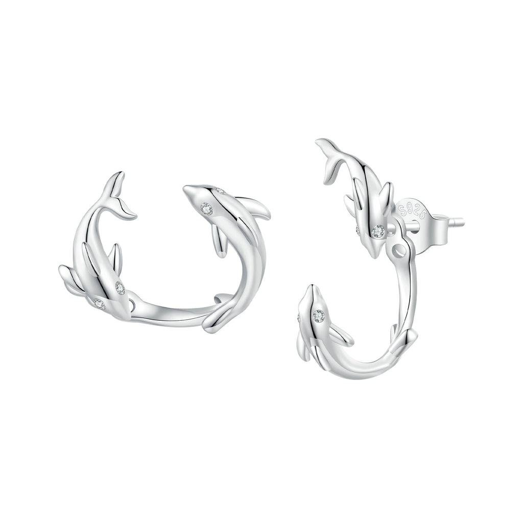 S925 Sterling Silver Rose Gold Plated Zircon Earrings