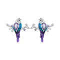 925 Sterling Silver Enamel Process Pavé Setting CZ Earrings