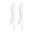 925 Sterling Silver Earrings 56*10mm Plated Platinum Rose Gold for Women