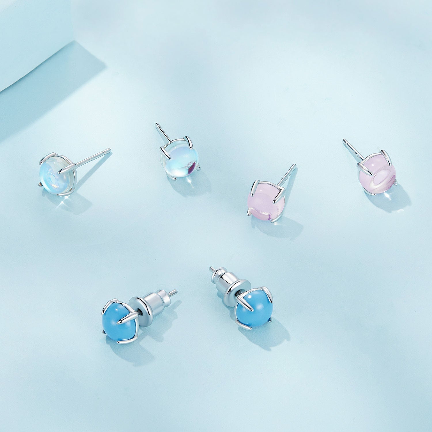 925 Sterling Silver Opal Earrings for Women