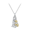 925 Sterling Silver & White Gold 1.9*1.1cm Pendant Necklace for Women