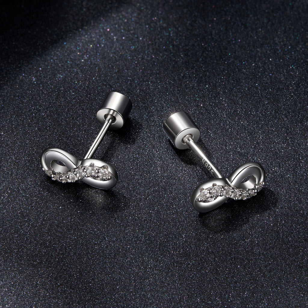 925 Sterling Silver & Moissanite Earrings 0.005ct for Women