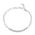925 Sterling Silver + Moissanite White Gold 21cm Bracelet for Women