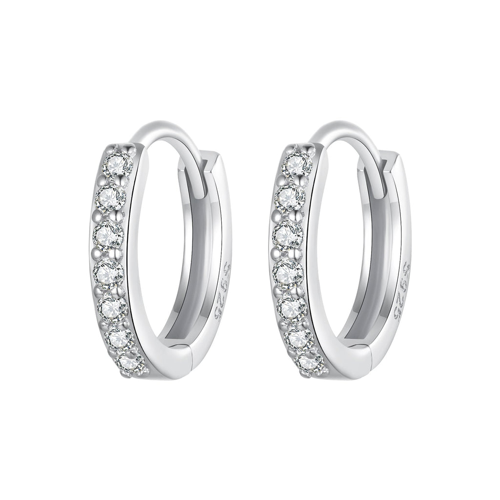 925 Sterling Silver Pavé Setting Gold Plated Earrings for Women