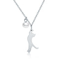 925 Sterling Silver 0.6 Carat Pearl Necklace for Women