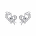 925 Sterling Silver Earrings with Pavé Setting CZ in White Gold