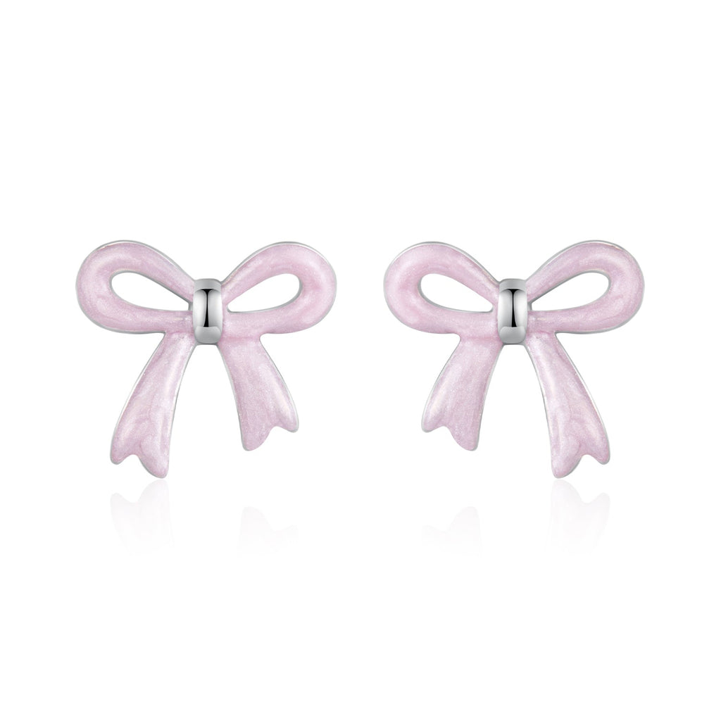 925 Sterling Silver Earrings with Enamel Process and White Gold Plating