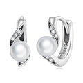 925 Sterling Silver Earrings with Quality Shell Pearl and Oxidized Silver for Women