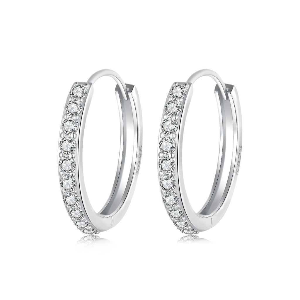 925 Sterling Silver Pavé Setting Gold Plated Earrings for Women