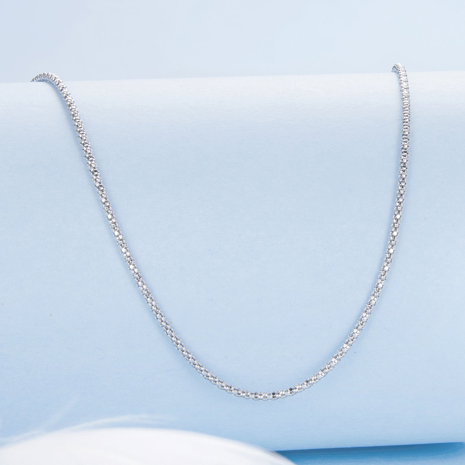 925 Sterling Silver White Gold Plated 40+5cm Necklace for Women