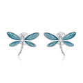 925 Sterling Silver & Platinum Plated Pavé Setting CZ Earrings