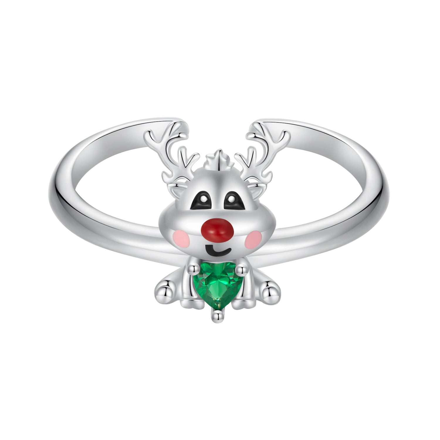 925 Sterling Silver Enamel Pavé CZ Ring