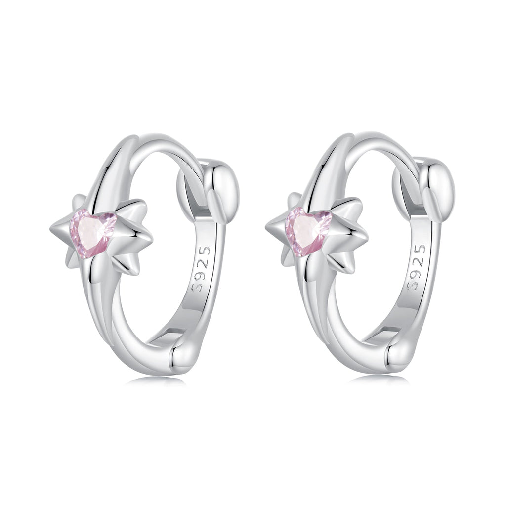 925 Sterling Silver White Gold Plated Earrings with CZ for Women