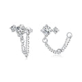 925 Sterling Silver White Gold Plated Pavé Setting CZ Earrings, 1.5cm for Women