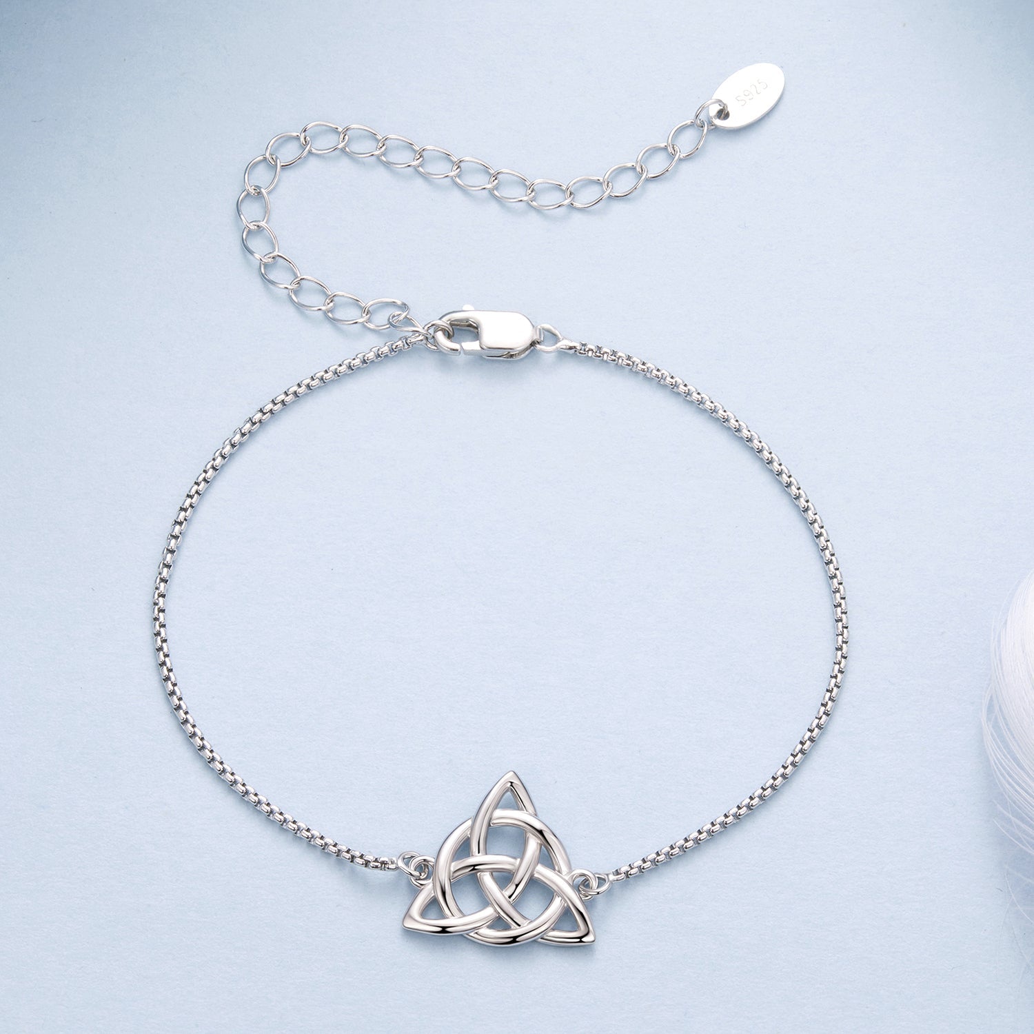 925 Sterling Silver White Gold Plated Bracelet with Length 15+6cm for Women
