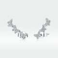 925 Sterling Silver Earrings - 1.4x0.5 cm - Platinum Plated for Women